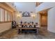 Open dining room with southwestern decor and high ceilings at 8606 E Arroyo Seco Rd, Scottsdale, AZ 85266