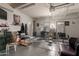 Salon in garage with storage, mirrors and chairs at 11526 W Bermuda Dr, Avondale, AZ 85392