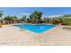 Sparkling community pool with lounge chairs and sunshade for relaxation at 1600 N Saba St # 143, Chandler, AZ 85225