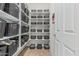 Well-organized walk-in pantry with ample shelving and storage baskets for a tidy kitchen at 1915 S Ponderosa Dr, Gilbert, AZ 85295