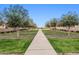 Beautifully landscaped community space with walking path and mature trees at 24953 N 172Nd Dr, Surprise, AZ 85387