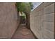 Stone pathway along the side of the house, leading to the backyard through an opening with vines overhead at 3522 W Rushmore Dr, Anthem, AZ 85086