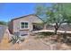 Backyard featuring desert landscaping, a covered patio, and an enclosed dog area at 36467 W Pampoloma Ave, Maricopa, AZ 85138