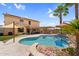 Backyard with pool, patio, and outdoor kitchen at 3786 S Chaparral Rd, Apache Junction, AZ 85119