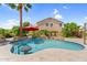 Lush backyard with pool at 3786 S Chaparral Rd, Apache Junction, AZ 85119