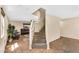 View of the entryway stairs and living room with tile floor, leading to a cozy living space at 3786 S Chaparral Rd, Apache Junction, AZ 85119