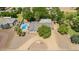 Overhead view of the property featuring a spacious backyard, pool, lush landscaping, and a well-maintained home at 3964 S Turquoise Dr, Buckeye, AZ 85326