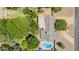 Overhead view of the property shows its well-maintained landscaping and a sparkling swimming pool at 3964 S Turquoise Dr, Buckeye, AZ 85326