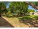 Large grassy backyard with mature trees, storage shed visible in the distance at 3964 S Turquoise Dr, Buckeye, AZ 85326