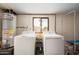 Laundry room with washer, dryer, water heater, and window offering natural light at 4145 W Hayward Ave, Phoenix, AZ 85051