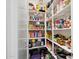 Walk-in pantry offering ample shelving space for organized food storage at 41926 W Sussex Dr, Maricopa, AZ 85138