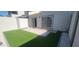 Backyard features artificial turf, a concrete patio and rock landscaping at 4733 W Eva St, Glendale, AZ 85302