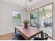 Bright dining room with views of backyard patio seating area at 6641 N Desert Shadow Ln, Phoenix, AZ 85014
