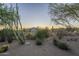 Beautiful backyard featuring desert landscaping and a mountain view in the distance at 8248 E Arroyo Hondo Rd, Scottsdale, AZ 85266