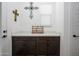 A transitional space between rooms with dark cabinets and light countertops at 1221 E Paseo Way, Phoenix, AZ 85042
