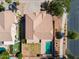Aerial view of the home with a private pool and landscaped backyard at 2880 E Nunneley Rd, Gilbert, AZ 85296