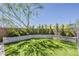 Spacious backyard featuring synthetic grass and manicured landscaping for outdoor living at 3310 E Los Gatos Dr, Phoenix, AZ 85050