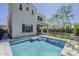 Gorgeous backyard pool with tanning ledge, artificial grass, and meticulous landscaping at 3310 E Los Gatos Dr, Phoenix, AZ 85050