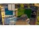 Aerial view showcasing a pool, manicured lawn, covered patio, and well-maintained landscaping at 3715 W Teresa Dr, New River, AZ 85087