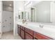 Bathroom featuring double sinks, tile flooring, a neutral color palette, and recessed lighting at 3715 W Teresa Dr, New River, AZ 85087