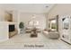 Inviting living room features tile flooring, high ceilings and a large window at 4316 E Strawberry Dr, Gilbert, AZ 85298