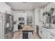 Modern kitchen with white cabinets, stainless steel appliances, and a butcher block island at 51 N Rush St, Chandler, AZ 85226
