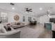 Open-concept floorplan with living room, dining area, and kitchen space at 9831 E Tupelo Ave, Mesa, AZ 85212