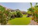 Lush backyard with manicured artificial turf and well-maintained landscaping at 10310 E Tillman Ave, Mesa, AZ 85212