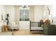 Bedroom room with chair, crib, round rug, lamp, a large window, and neutral wallpaper at 11940 W Calle De Pompas --, Peoria, AZ 85383