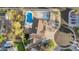 Aerial view of the property featuring a pool, spacious backyard, and ample parking at 13601 N 50Th Pl, Scottsdale, AZ 85254