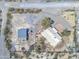 Overhead aerial view highlighting the home, horse property, outbuildings and large lot at 2627 W Buckskin Trl, New River, AZ 85087