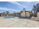 Backyard view featuring a refreshing in-ground pool and a covered patio at 2728 W Redfield Rd, Phoenix, AZ 85053