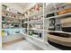 Spacious pantry with well-organized shelves filled with various food items and storage containers at 27308 N 56Th Dr, Phoenix, AZ 85083