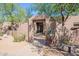 Inviting home entrance featuring a private walkway, desert landscaping, and a covered entryway at 3405 E Knox Rd, Phoenix, AZ 85044