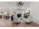Bright and open living room featuring a fireplace, ceiling fan, and modern decor at 45 S Rita Ln, Chandler, AZ 85226