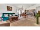 Open-concept living space with cozy seating, dining area, and seamless flow into the kitchen at 871 N Granada Dr, Chandler, AZ 85226