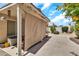 View of the backyard patio with an enclosed hot tub and awning, offering comfort and sun protection at 871 N Granada Dr, Chandler, AZ 85226