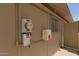 Home's exterior utility access and electric panel with well maintained outdoor view at 10505 W Campana Dr, Sun City, AZ 85351