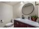 Bathroom featuring new countertop, sink, faucet, toilet, mirror, and vanity at 16336 E Palisades Blvd # 4, Fountain Hills, AZ 85268