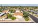 A high angle showing a lush green lawn, mature landscaping and a sparkling swimming pool at 1704 E Hackamore St, Mesa, AZ 85203