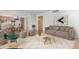 Staged living room featuring an open floor plan and modern decor at 1704 E Hackamore St, Mesa, AZ 85203