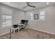 Bedroom featuring a ceiling fan, recessed lighting, and shuttered windows at 24314 N 21St Pl, Phoenix, AZ 85024