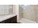 Modern bathroom with a walk-in shower and granite countertop at 33575 N Dove Lakes Dr # 2033, Cave Creek, AZ 85331