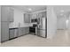 Modern kitchen with stainless steel appliances and light gray cabinets at 7434 S 75Th Dr, Laveen, AZ 85339