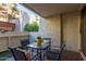Enclosed patio area provides a cozy outdoor space for relaxation and entertaining at 7625 E Camelback Rd # A139, Scottsdale, AZ 85251