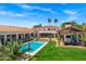 Aerial view of estate with a pool, guest house, well manicured grounds and mature landscaping at 2339 E Virgo Pl, Chandler, AZ 85249