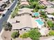 Gorgeous aerial view of a home with a refreshing pool and verdant backyard at 2472 E Prescott Pl, Chandler, AZ 85249