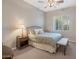 Cozy bedroom with a metal-frame bed, side table, and bench seat at 2472 E Prescott Pl, Chandler, AZ 85249