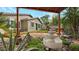 Beautiful backyard fountain and patio area, perfect for outdoor enjoyment and relaxation at 4073 E Stable Ct, Gilbert, AZ 85297
