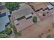 A high-angle view reveals the layout of the residence and adjacent landscapes at 5932 E Colby St, Mesa, AZ 85205